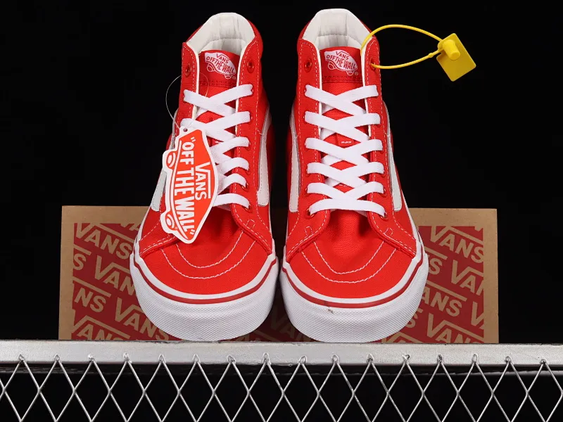 All categories Vans Vans series Vans Hi Vans high-top Vans SK8-Hi Vans official high-end branch classic red and white high-top casual sneakers VN000TS9GYK